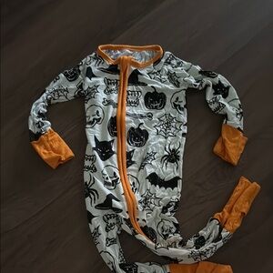 Little Sleepies Black and White Footies with Halloween Accents